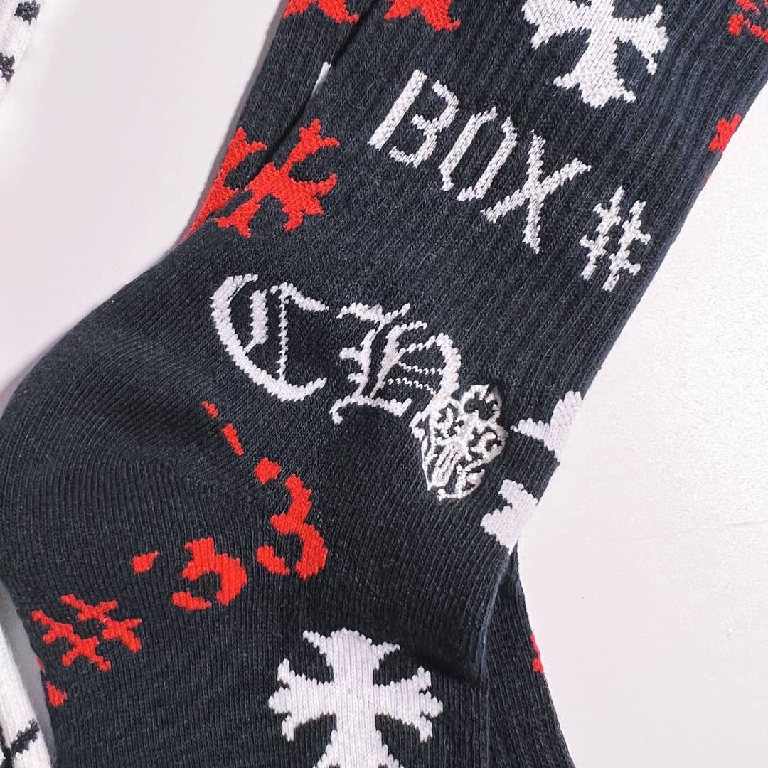 Chanel Chrome-Hearts "BOX" Socks 3 Pairs - Image 9