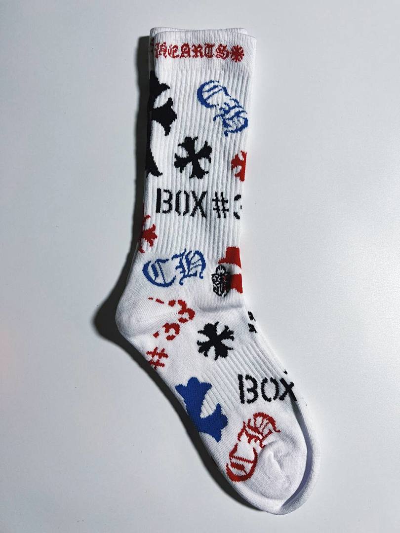 Chanel Chrome-Hearts "BOX" Socks 3 Pairs - Image 5