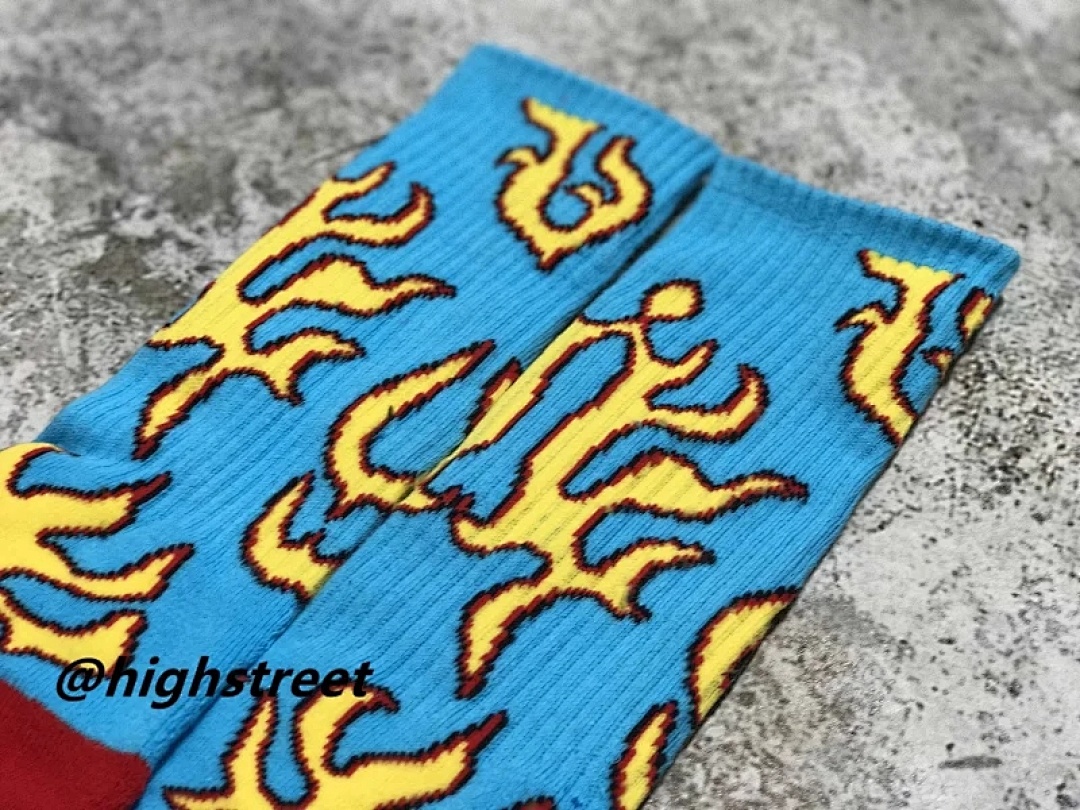 Accessiories Golf Wang Socks Blue Fire Flame Fleece Sole - Image 11