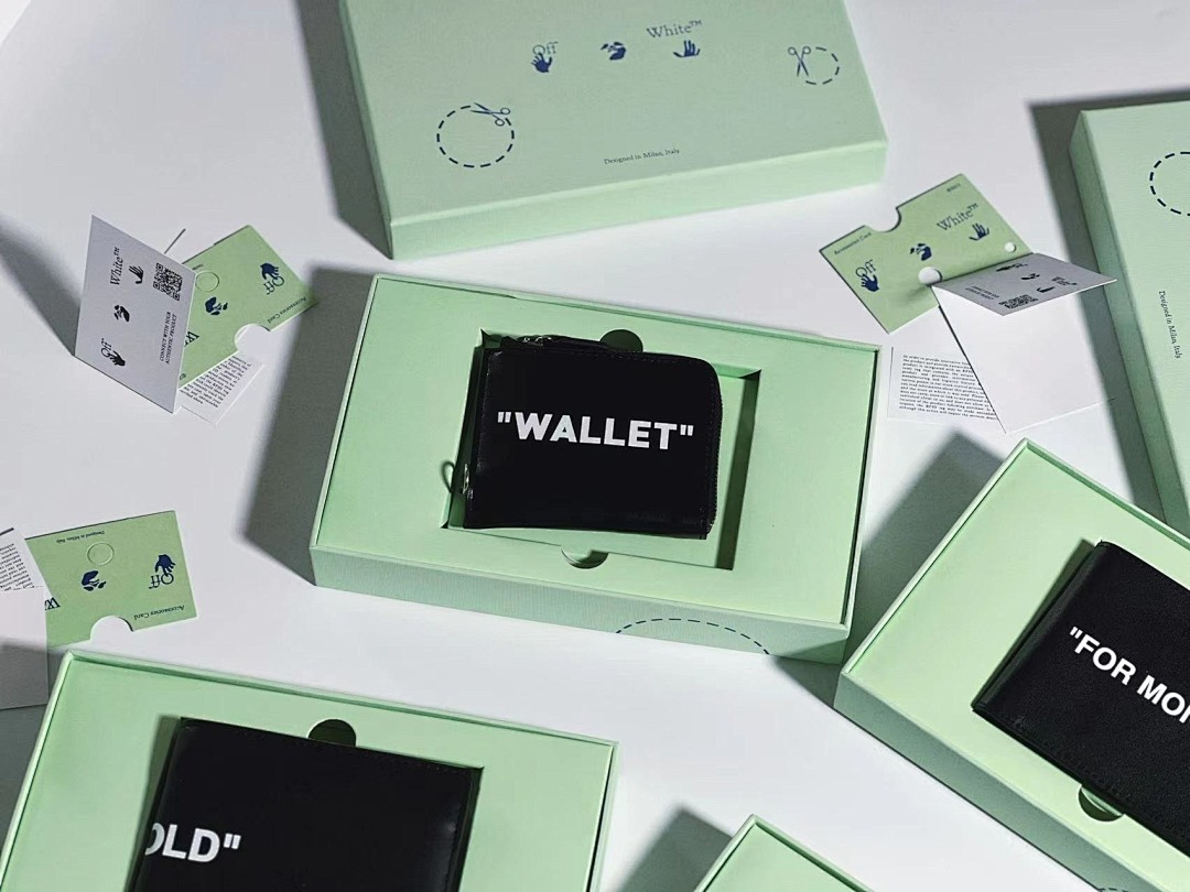 bag/homeware/accessories 1:1 OFF WHITE “FOR MONEY”Wallet Top Grain (Real Leather) - Image 5