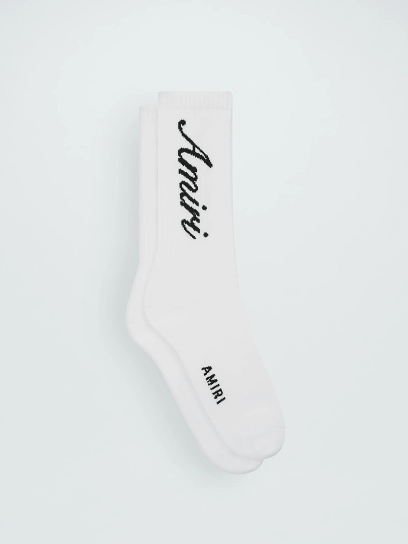AMIRI SCRIPT TUBE SOCK White——In Stock Now, photo 1
