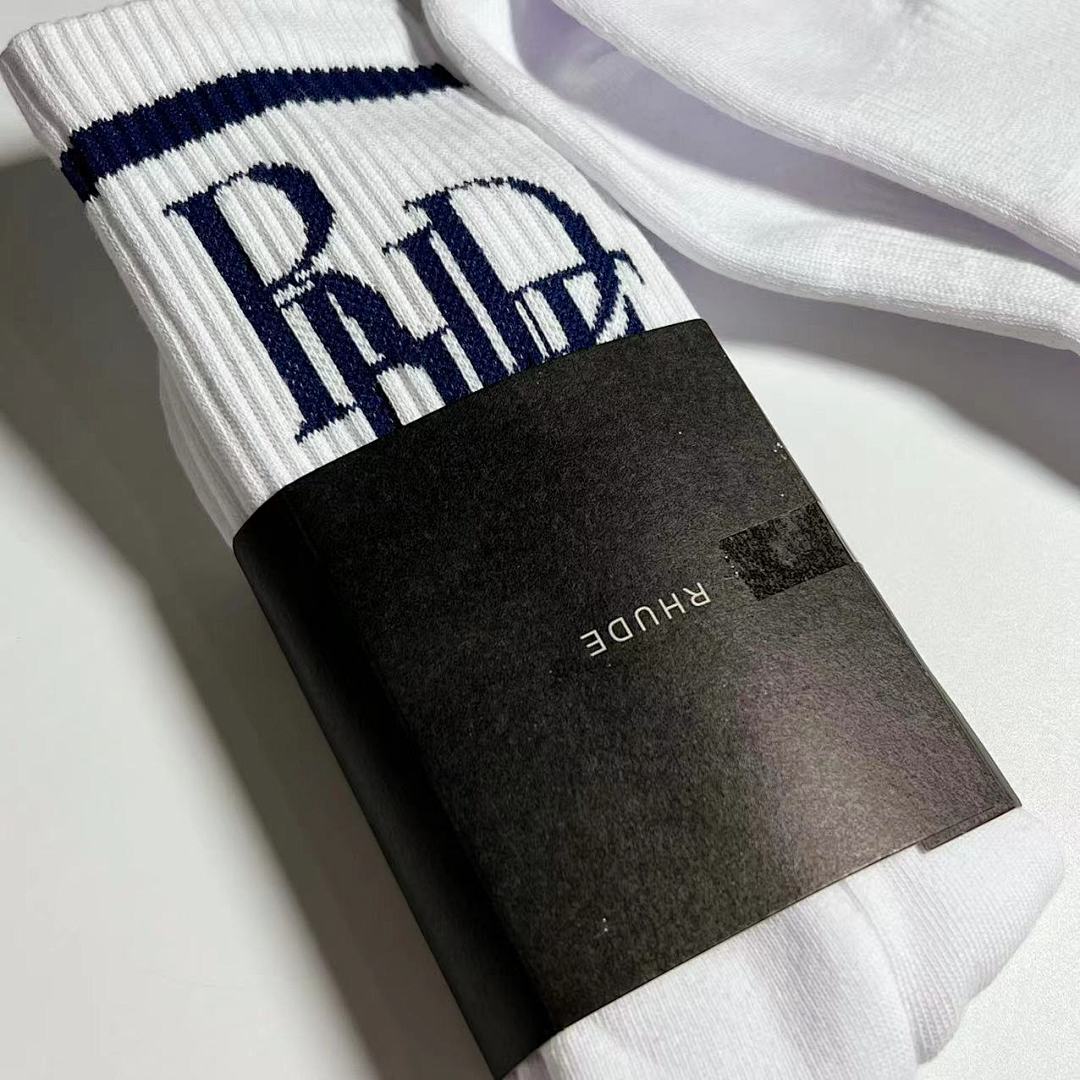 Accessiories 1:1 Rhude 2022 Towel Socks Blue (RR) - Image 7