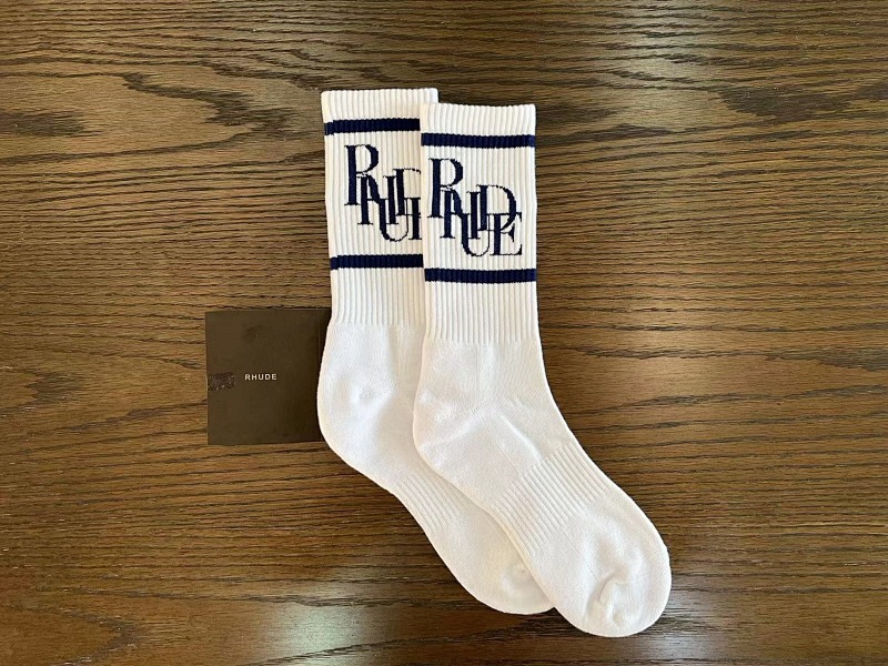 Accessiories 1:1 Rhude 2022 Towel Socks Blue (RR)