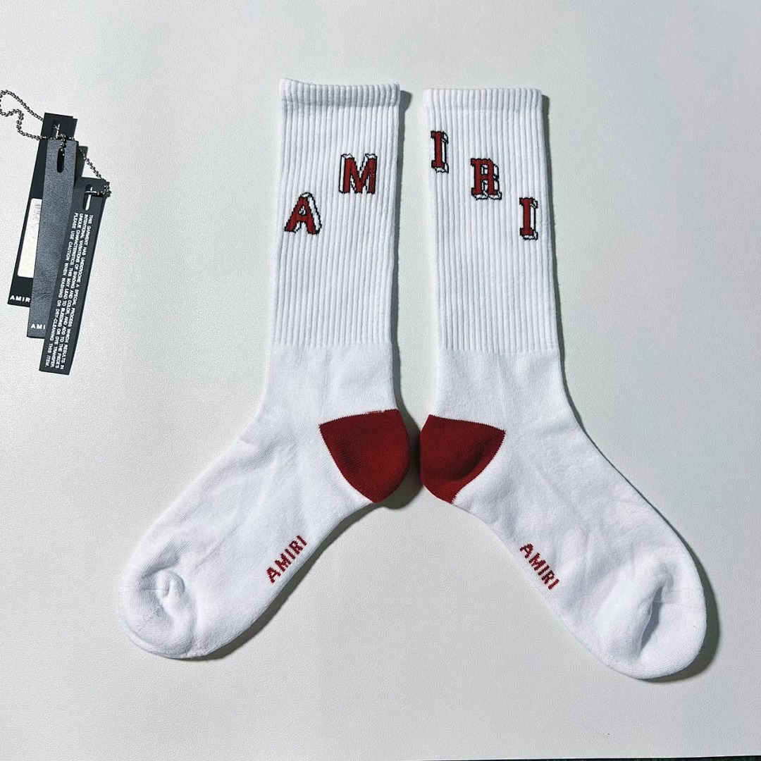 AMIRI COLLEGIATE AMIRI TUBE SOCK White/Red - Image 4