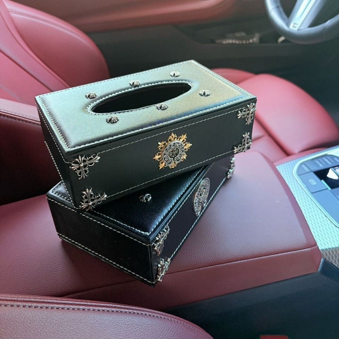 Chanel CH Leather Tissue Box (2Size For Home/Car)