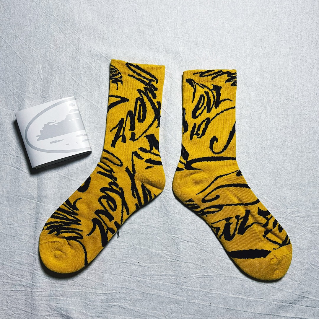 Accessiories Co Decorative Pattern Towel Socks (Yellow) - Image 3