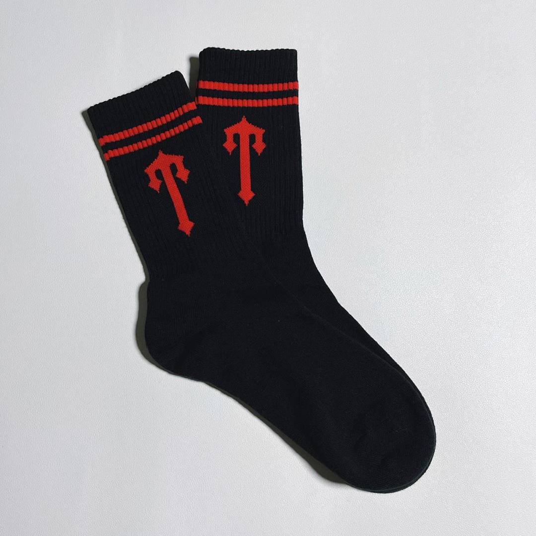 Accessiories Trap Star Black Red Logo Towel Socks - Image 5