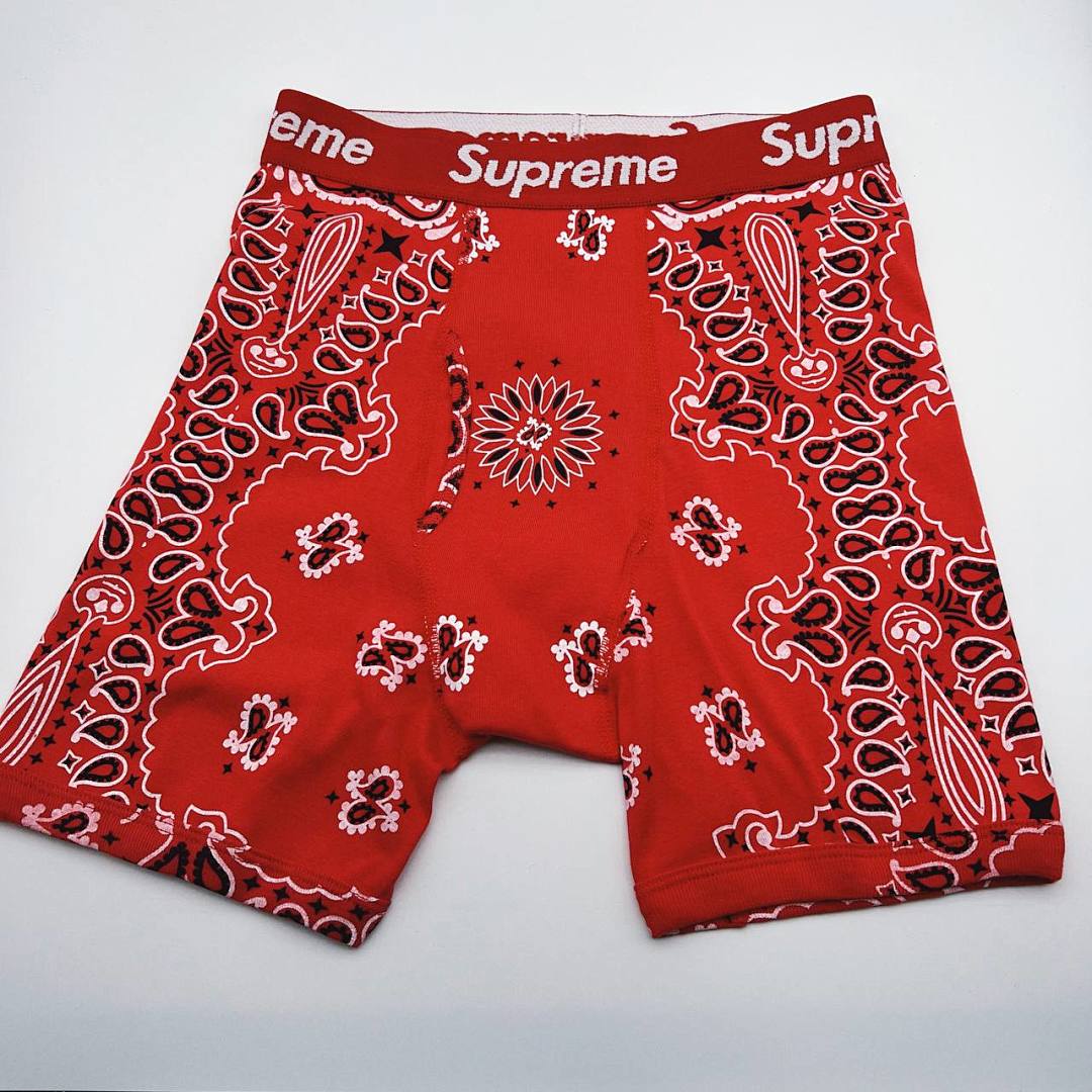 Chanel SU* Hanes Boxer Briefs Fruit Floral Triple (Black/Red/White) - Image 9