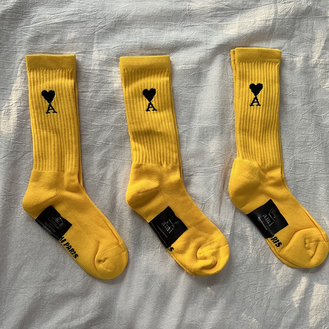 AMI Yellow Towel Socks, photo 1