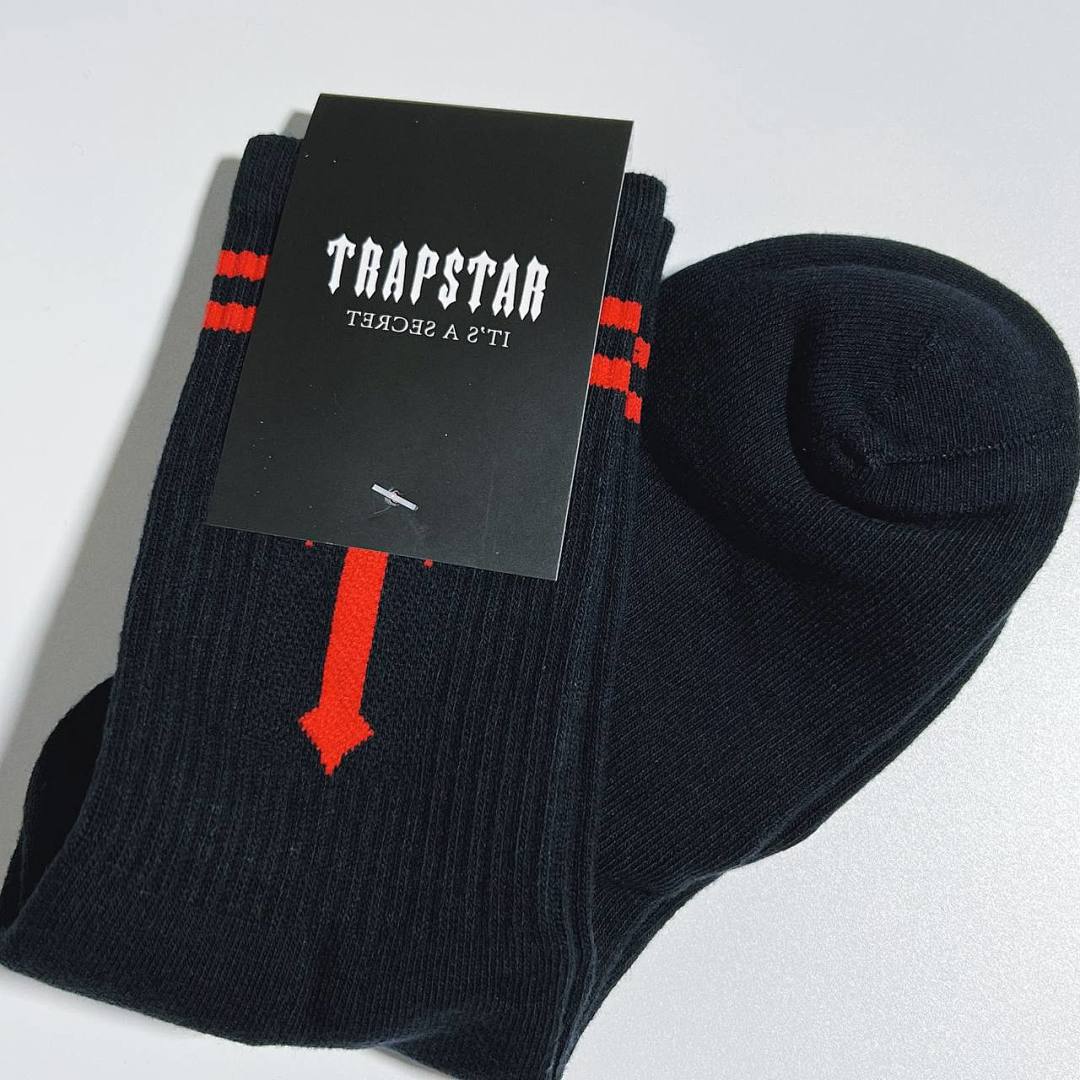 Accessiories Trap Star Black Red Logo Towel Socks - Image 2