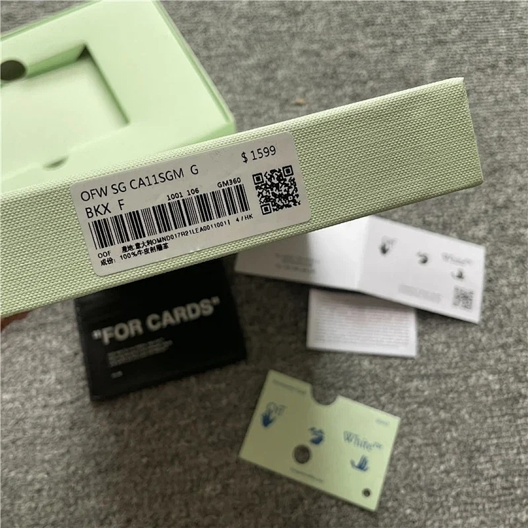 bag/homeware/accessories Off White FOR CARDS 2023 Top Grain Khaki (Real Leather) - Image 4