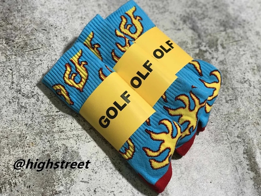 Accessiories Golf Wang Socks Blue Fire Flame Fleece Sole - Image 8