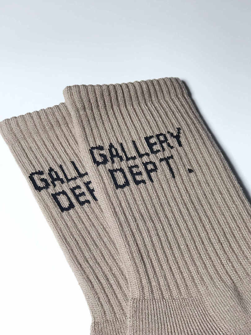 Lanvin Gallery Dept Brown Socks (Black Letter) - Image 2