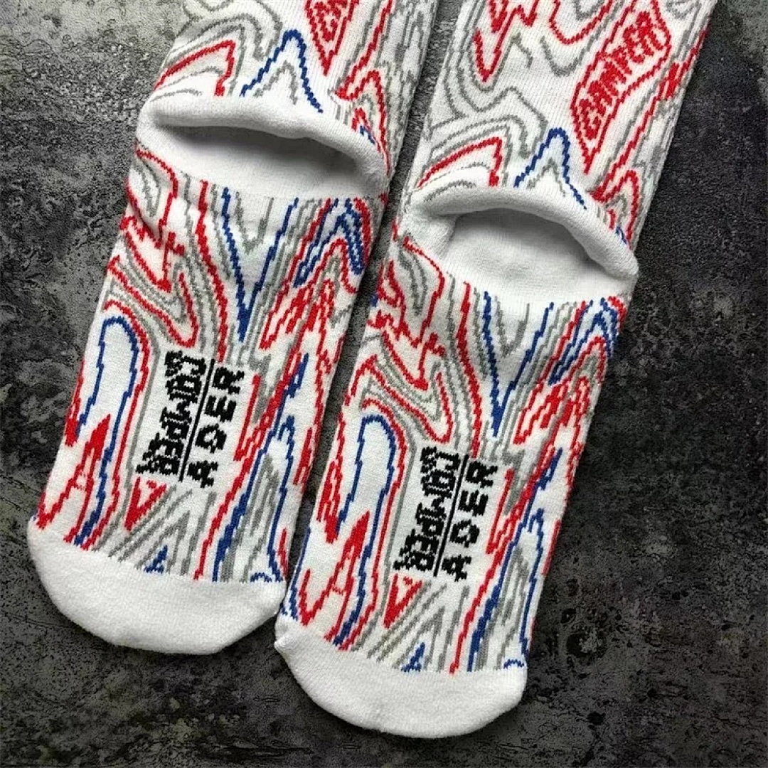Accessiories Ader Red And Blue Scrawl Socks - Image 6