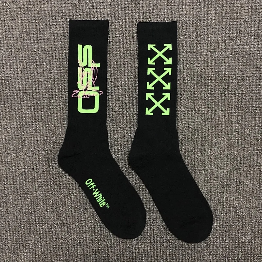 Accessiories OFF WHITE HAPPY THE BUNNY GRAPHIC SOCKS 1:1 With Box And Sticker - Image 4