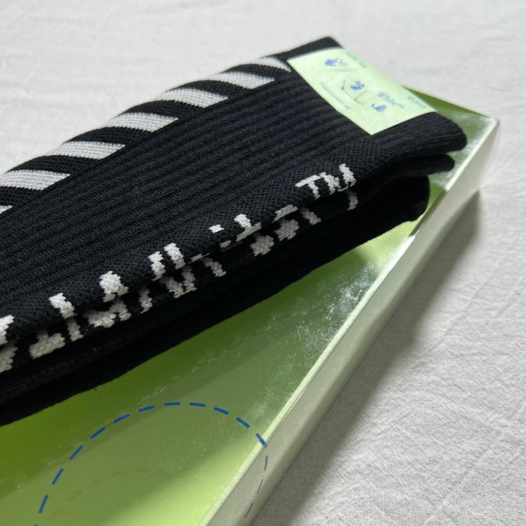 Accessiories OFF-WHITE Striped Black Towel Socks - Image 4
