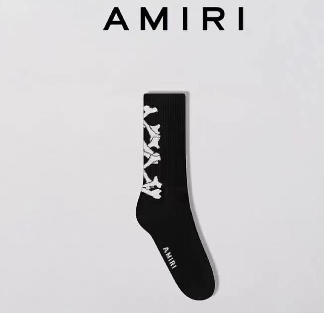 AMIRI 1: 1 AMIRI 2022 New Season Socks Skull Towel Black White Top - Image 2
