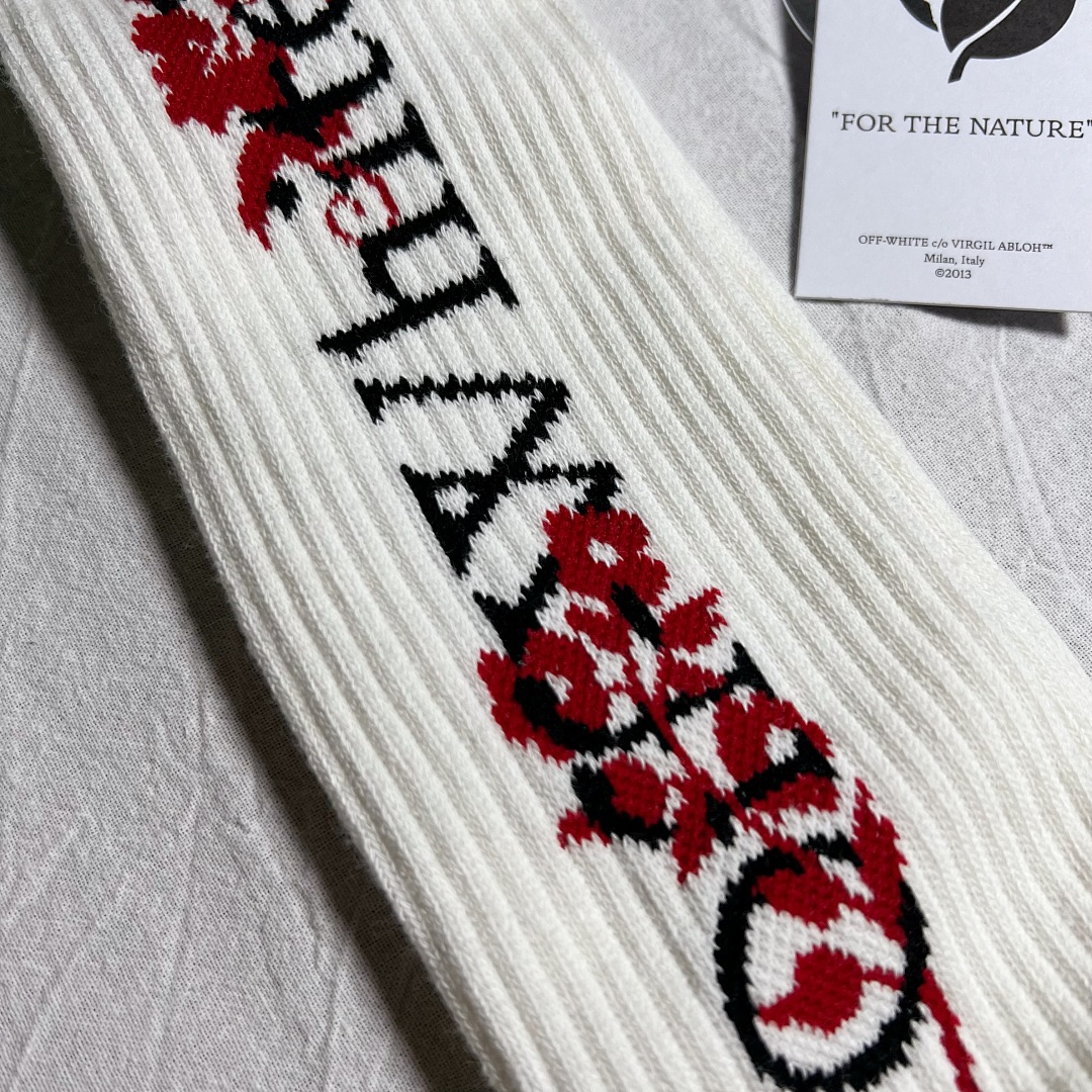 Accessiories OFF WHITE Lny Flower Gold Floral Sock - Image 7