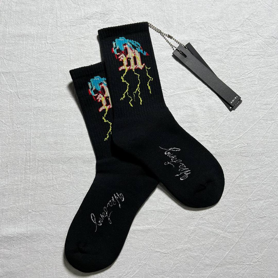 AMIRI 2023 Blue Thunder Towel Socks