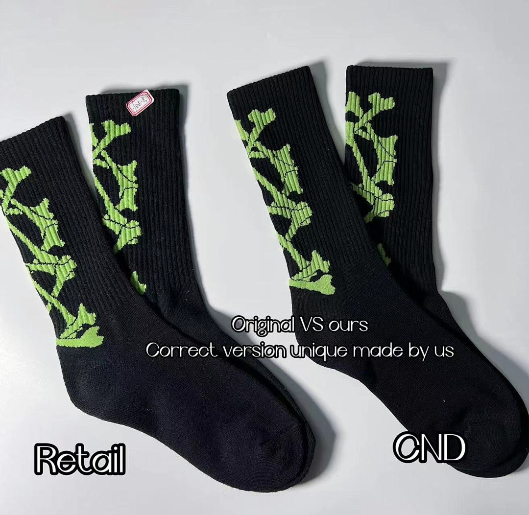AMIRI 1: 1 AMIRI 2022 New Season Skull Towel Socks Black Green Top - Image 5
