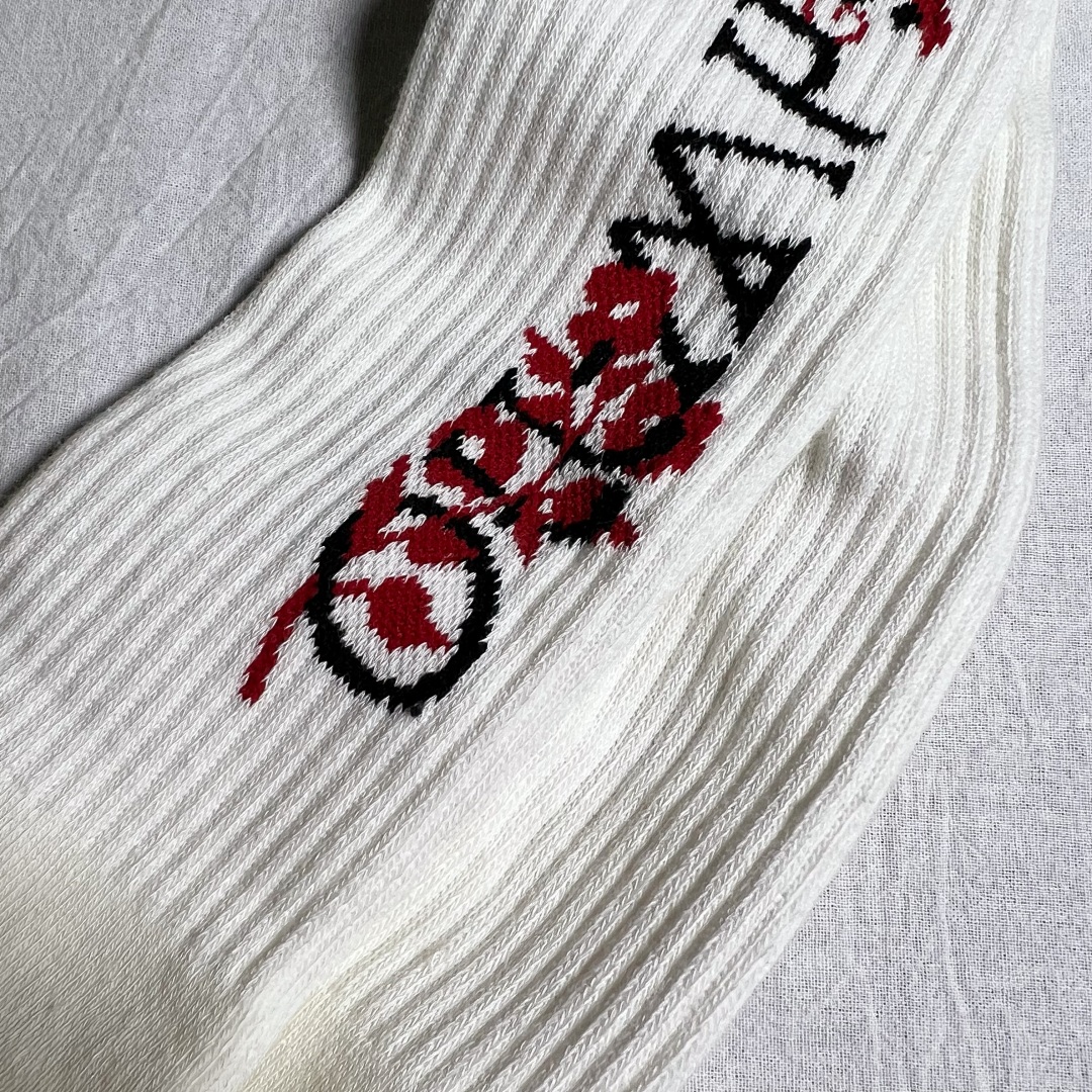Accessiories OFF WHITE Lny Flower Gold Floral Sock - Image 12