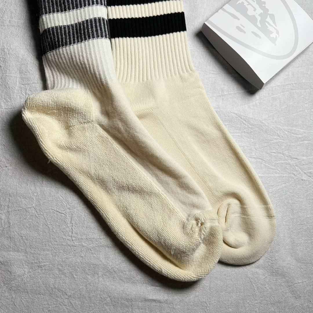 Accessiories Co Embrodiery CRTZ Socks Off White Black Striped - Image 9