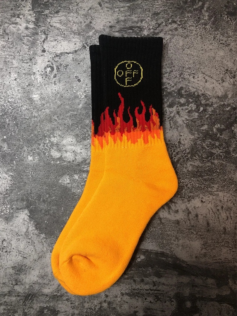 Accessiories OFF White Fire Flame Full Fleece Sole - Image 2