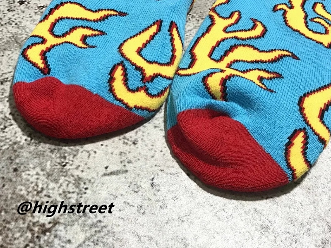 Accessiories Golf Wang Socks Blue Fire Flame Fleece Sole - Image 12
