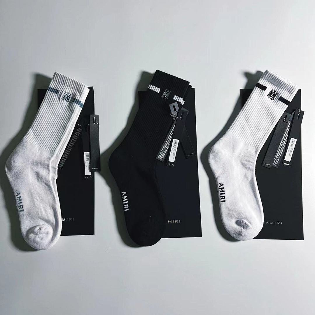 AMIRI 1:1 Embroidery Logo Socks Embroidered - Image 2