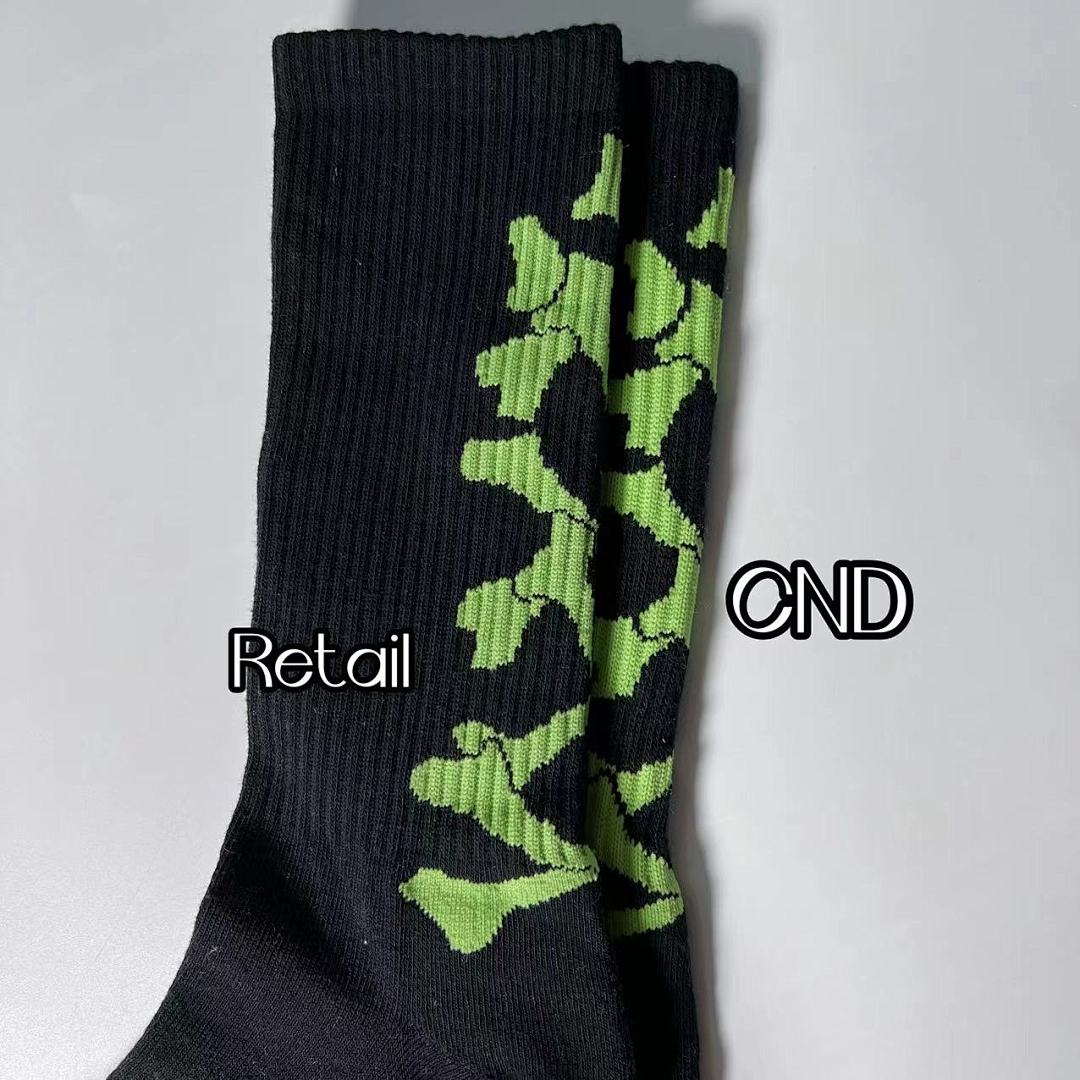 AMIRI 1: 1 AMIRI 2022 New Season Skull Towel Socks Black Green Top - Image 8