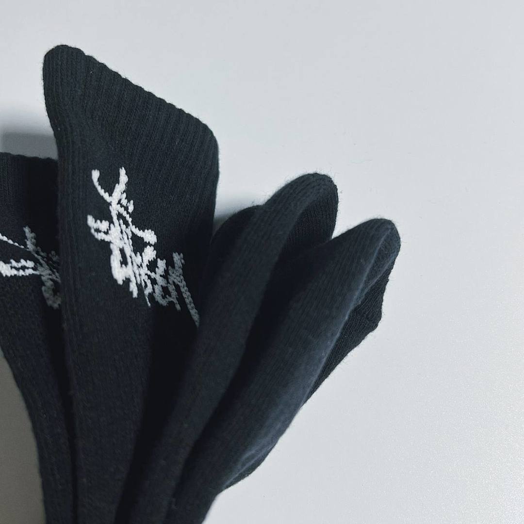 Accessiories STU Black Big Logo Towel Sock Print - Image 5