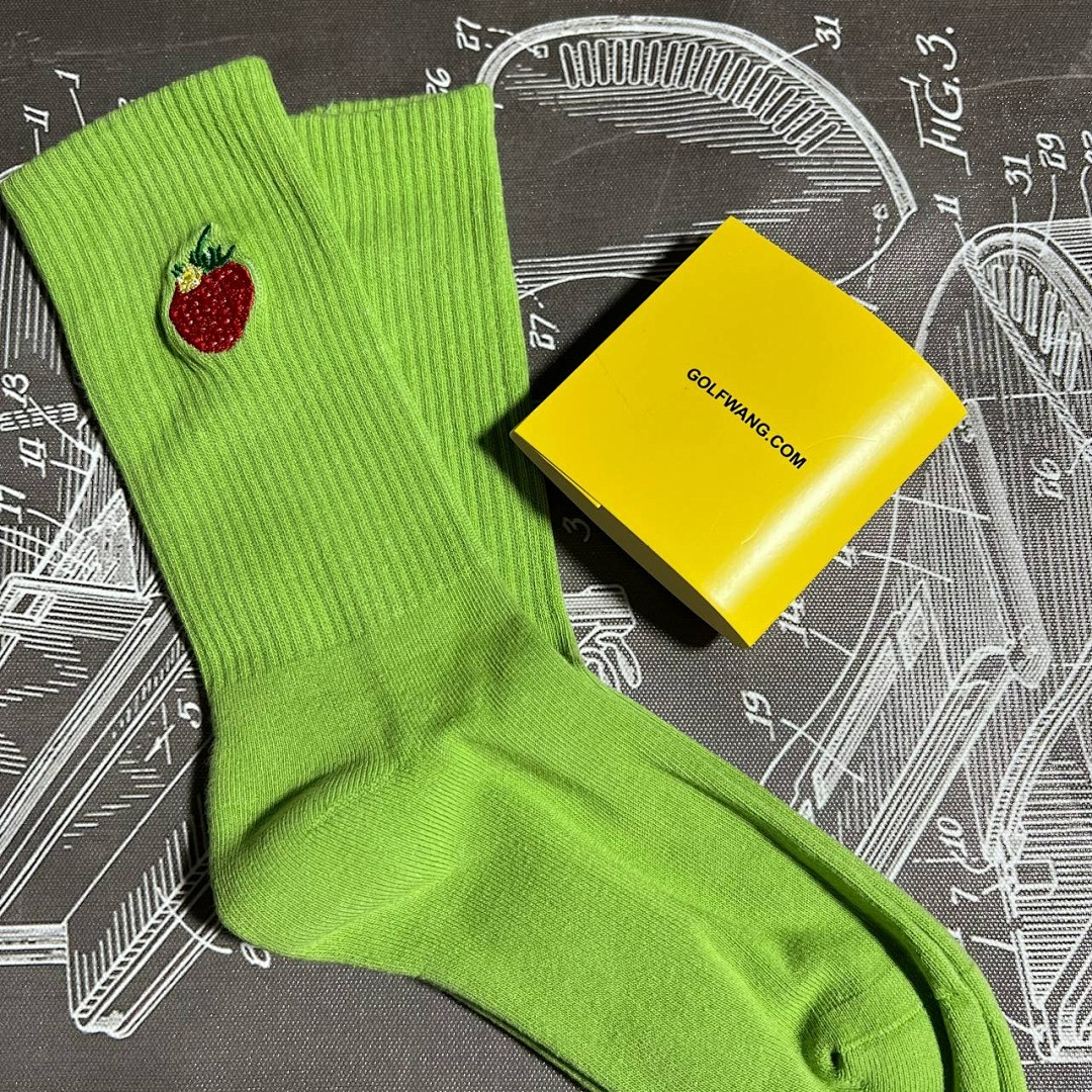 Accessiories GOLF WANG 2023 STARBERRY GREEN SOCKS Grass Embroidered - Image 3