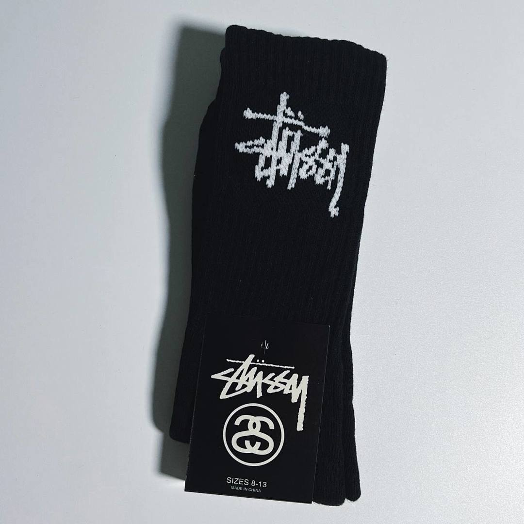 Accessiories STU Black Big Logo Towel Sock Print - Image 2