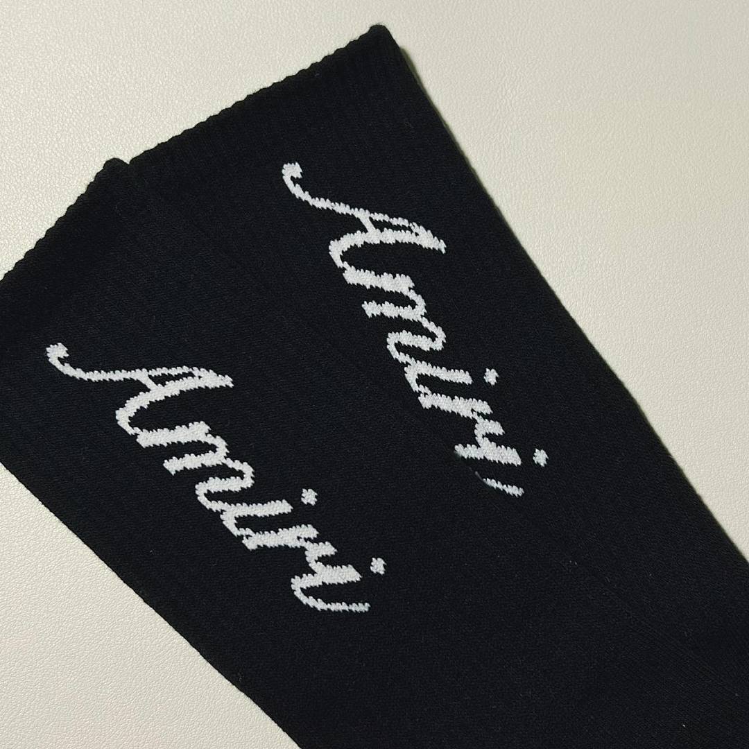 AMIRI SCRIPT TUBE SOCK Black—In Stock Now - Image 3