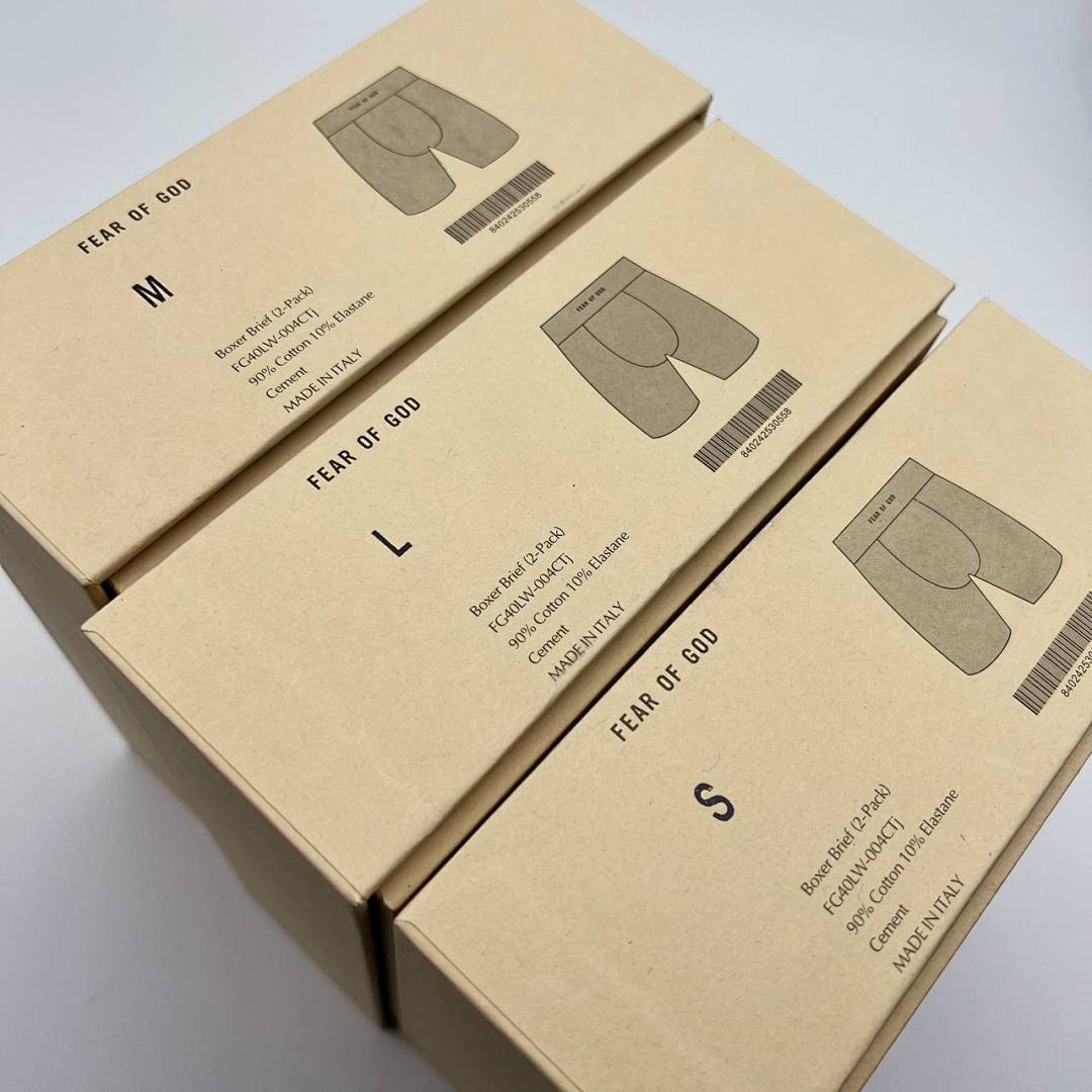 Chanel FOG FEAR OF GOD 2 Pack Boxer Briefs (Cement) - Image 11