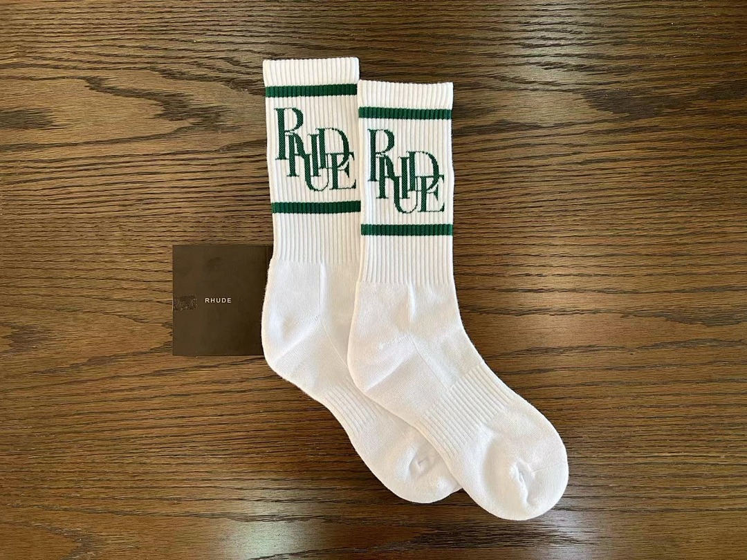 Accessiories 1:1 Rhude 2022 Towel Socks Green (RR) - Image 9