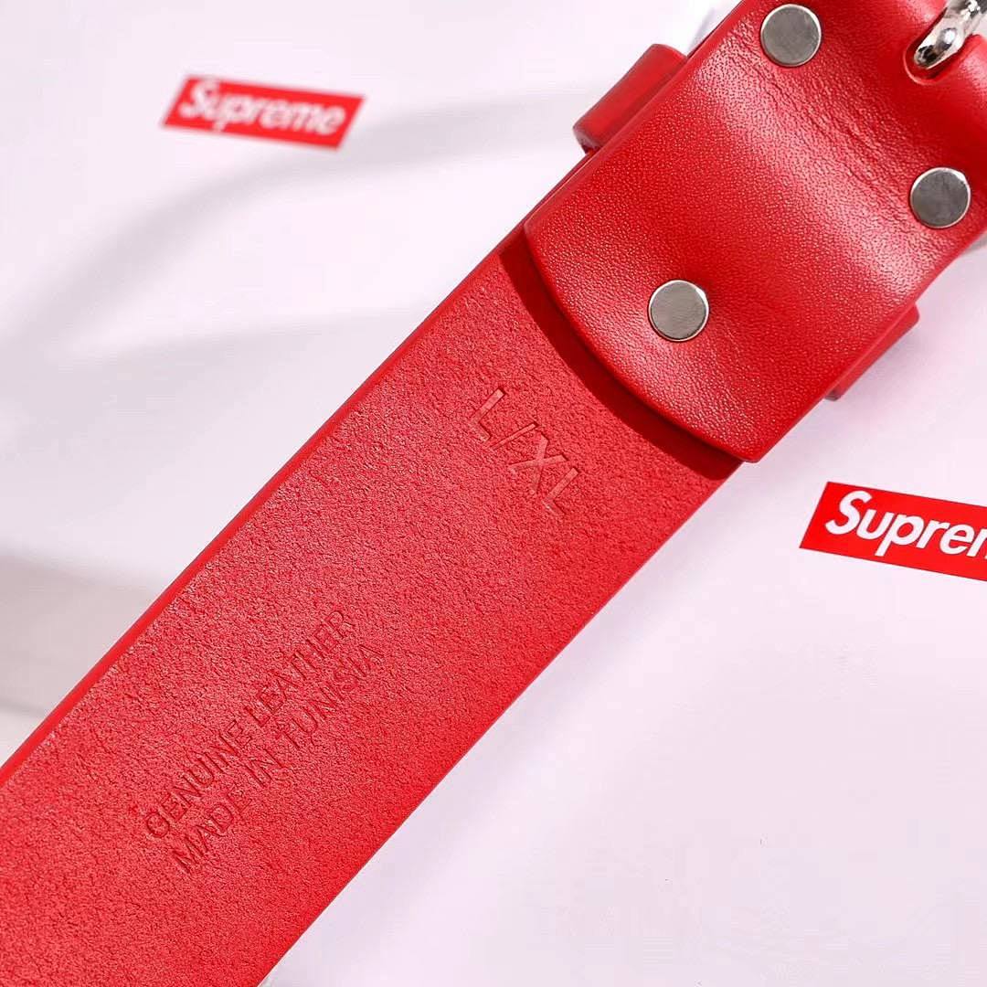 bag/homeware/accessories SU* BELT RED / BLACK Real Cow Leater - Image 13