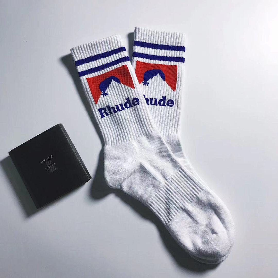 Accessiories 1: 1 Rhude Red Mountain Towel Bottom Socks - Image 2