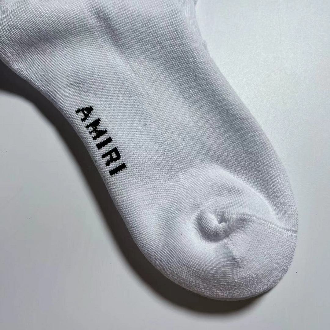 AMIRI 1: 1 AMIRI 2022 New Season Socks Skull Towel White Black Top - Image 4