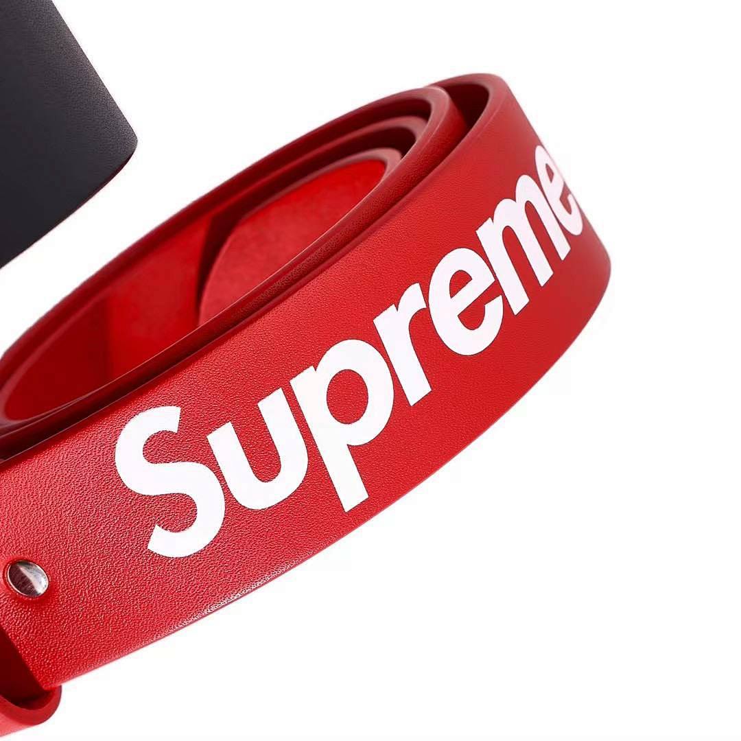 bag/homeware/accessories SU* BELT RED / BLACK Real Cow Leater - Image 5