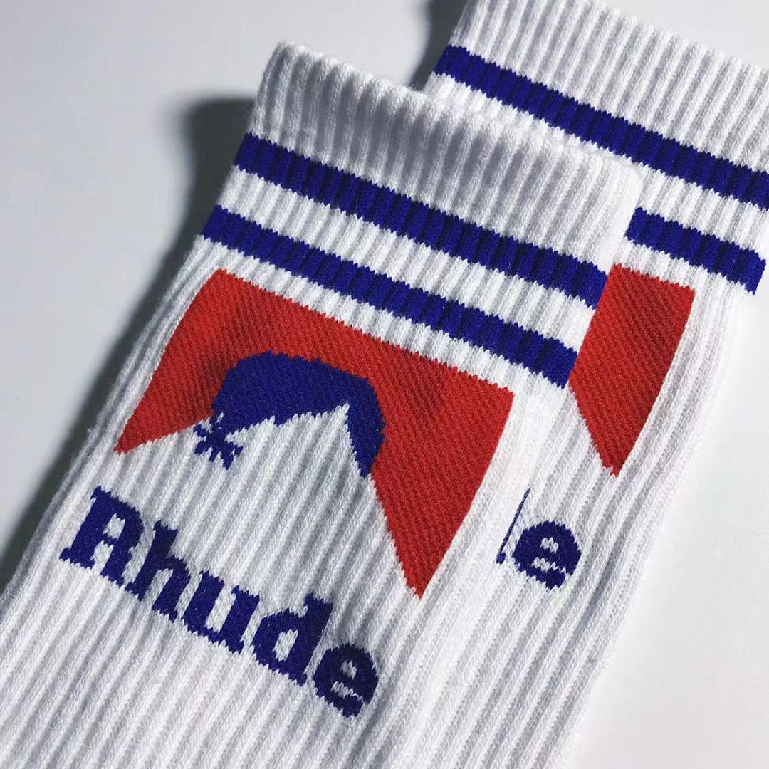Accessiories 1: 1 Rhude Red Mountain Towel Bottom Socks - Image 7