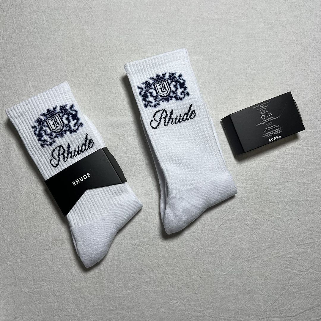 Accessiories RHUDE CREST LOGO SOCK (White Blue)
