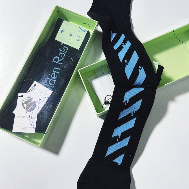 OFF WHITE BLACK Golden Ratio SOCKS 1:1 With Box And Sticker, photo 1