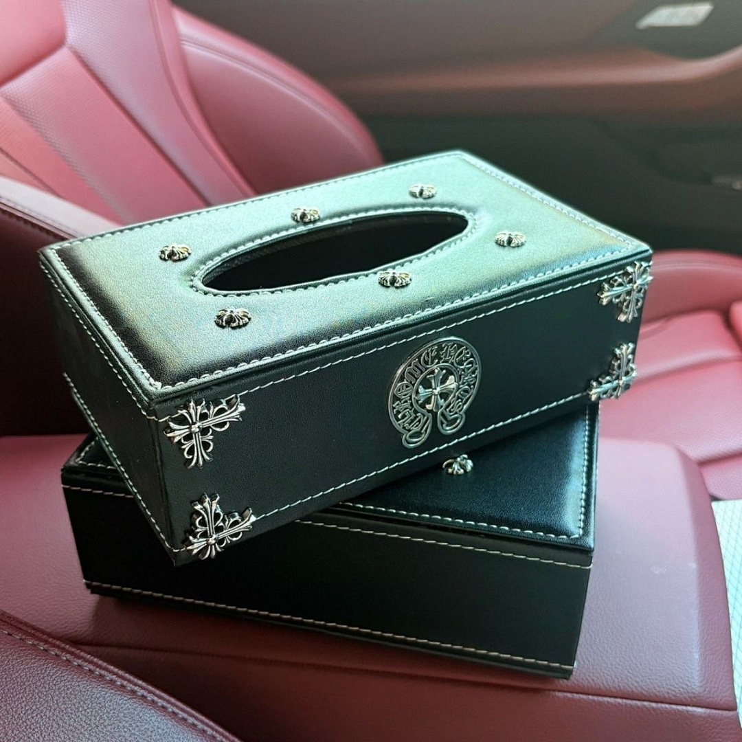 Chanel CH Leather Tissue Box (2Size For Home/Car) - Image 3