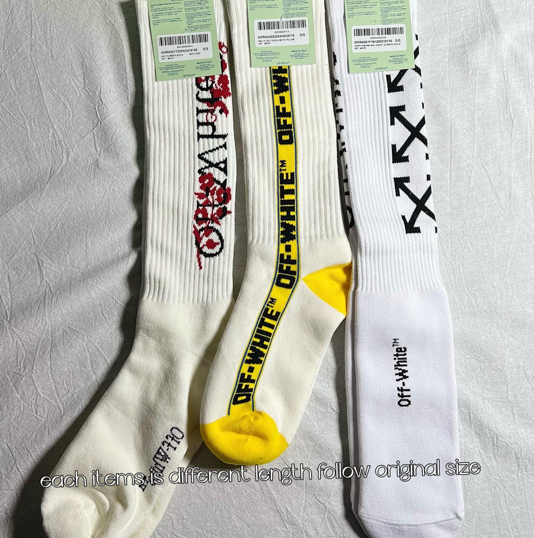 Accessiories OFF WHITE Lny Flower Gold Floral Sock - Image 16
