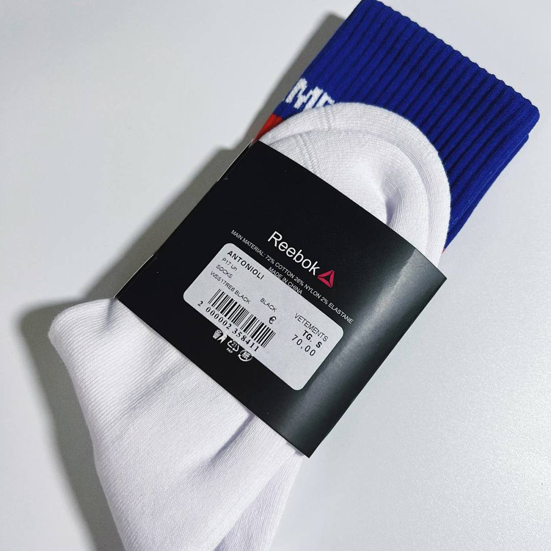 Accessiories 1:1 Vetements Red And Blue Towel Flat Socks Patchwork - Image 11