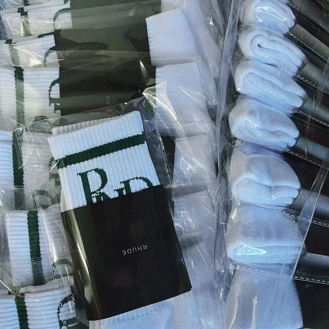 Accessiories 1:1 Rhude 2022 Towel Socks Green (RR) - Image 8