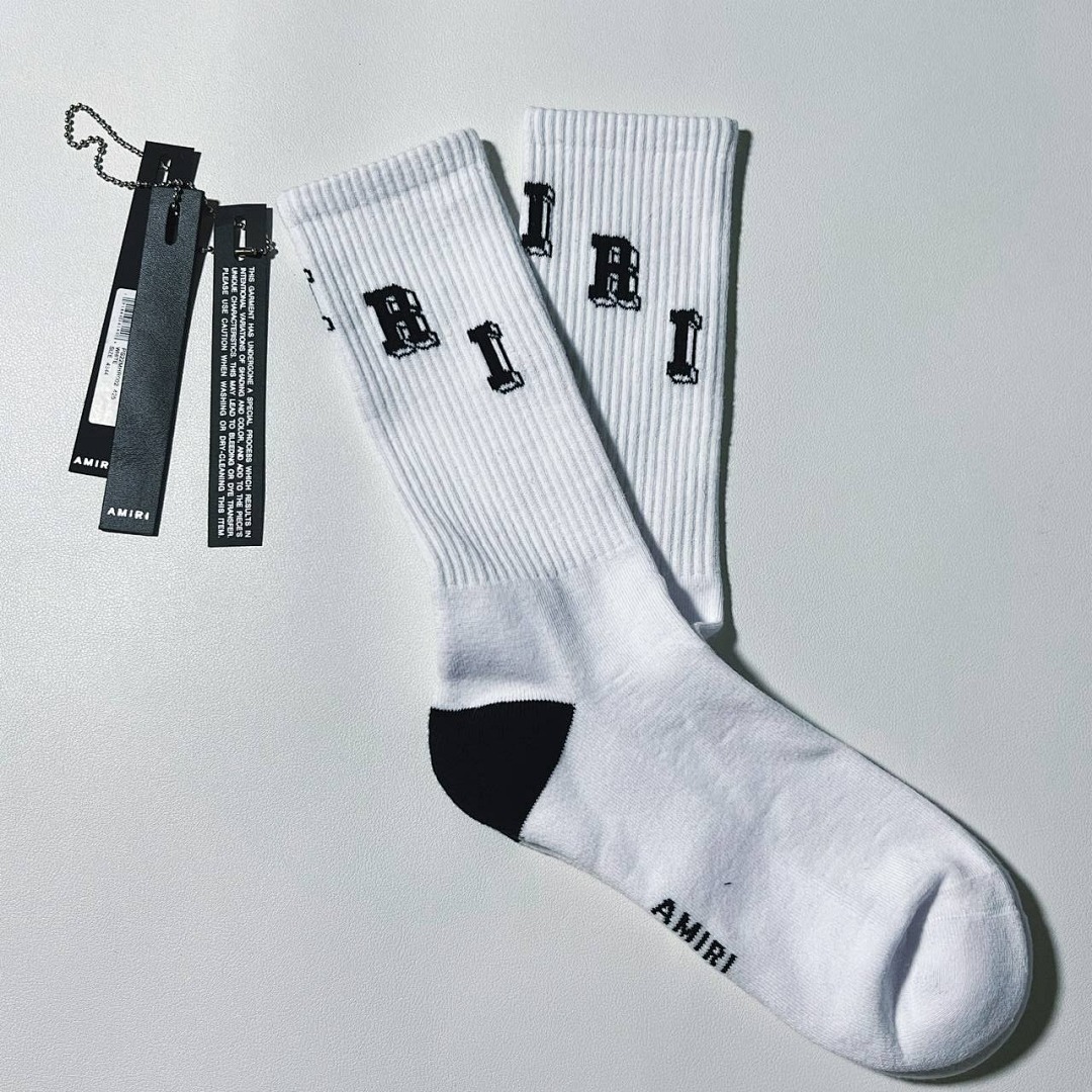AMIRI COLLEGIATE AMIRI TUBE SOCK White/Black - Image 5