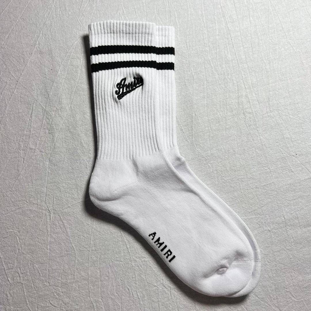 AMIRI 23FW Varsity Script Socks (Black) - Image 12