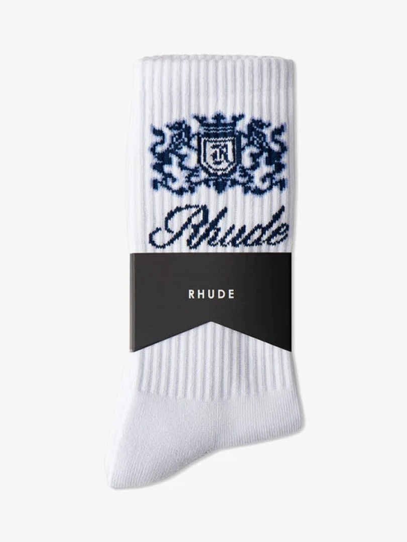 Accessiories RHUDE CREST LOGO SOCK (White Blue) - Image 6